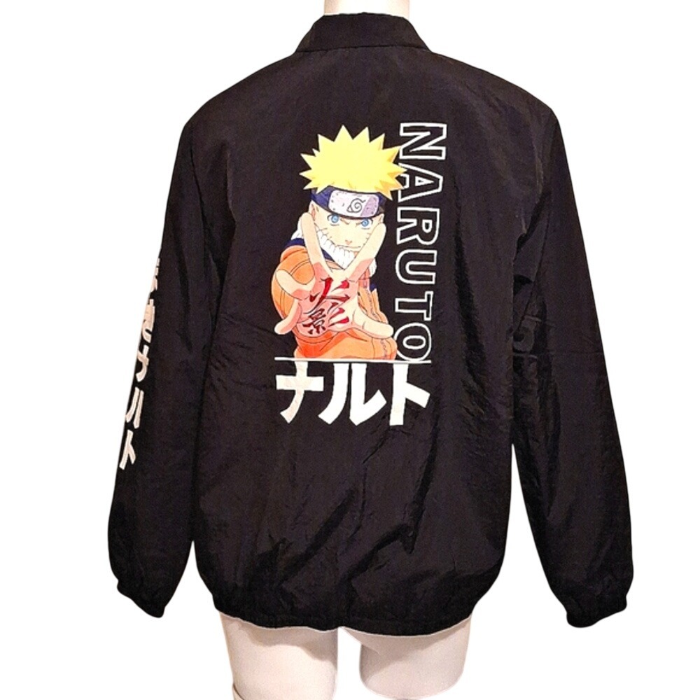 HM‎ Naruto Uzumaki Printed Windbreaker Jacket Kids XL Anime Manga Zip Up